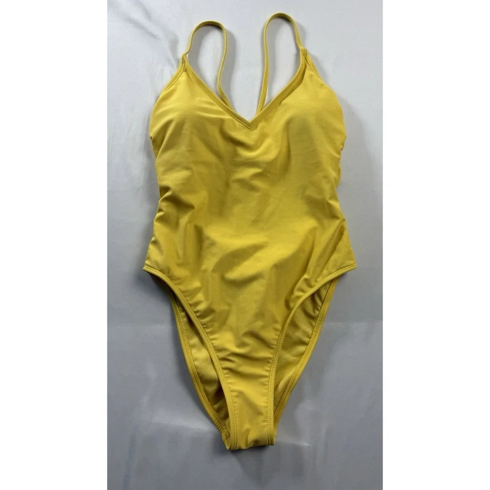Shade & Shore 1-Piece Yellow Swimsuit size small (4-6) Adjust‎ Straps Thin Pads